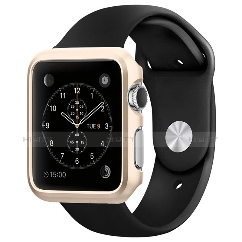 Schutzhülle Luxus Aluminium Metall Rahmen C01 für Apple iWatch 3 38mm Gold