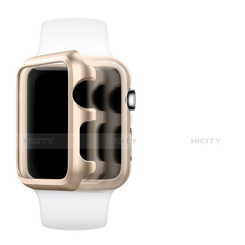 Schutzhülle Luxus Aluminium Metall Rahmen C01 für Apple iWatch 3 38mm Gold