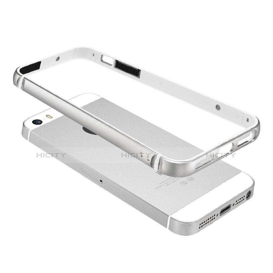 Schutzhülle Luxus Aluminium Metall Rahmen für Apple iPhone 5 Silber