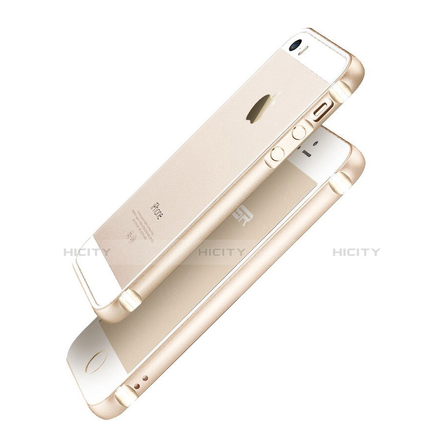 Schutzhülle Luxus Aluminium Metall Rahmen für Apple iPhone 5S Gold