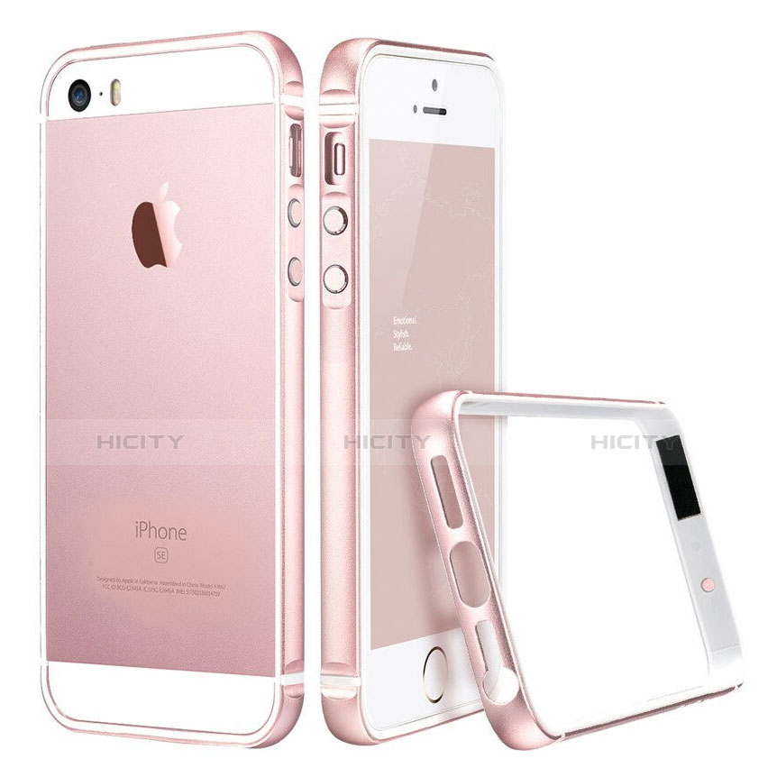 Schutzhülle Luxus Aluminium Metall Rahmen für Apple iPhone SE Rosegold