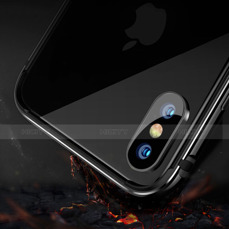 Schutzhülle Luxus Aluminium Metall Rahmen für Apple iPhone X Schwarz