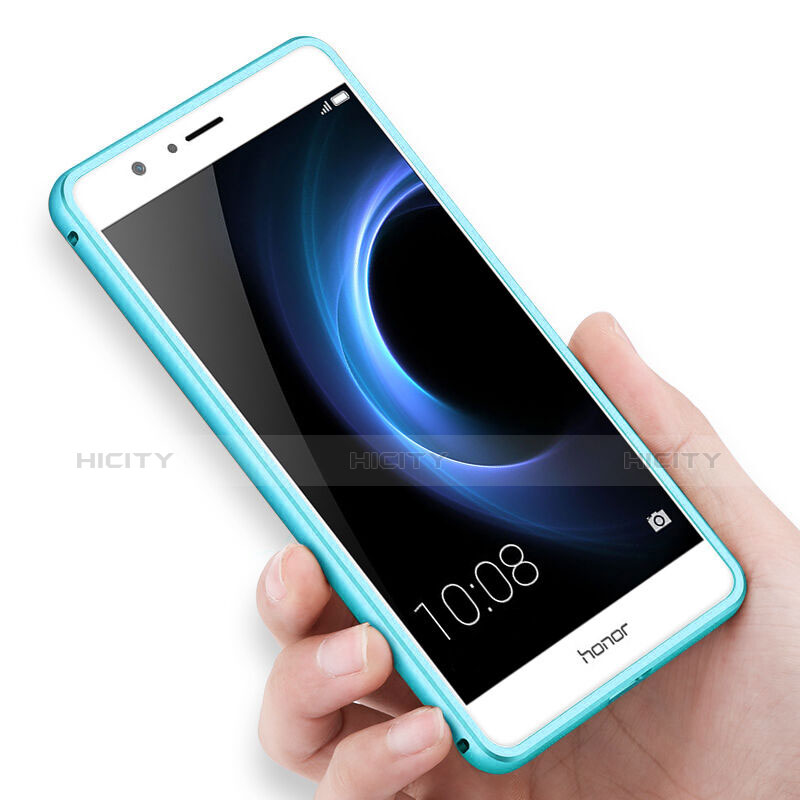 Schutzhülle Luxus Aluminium Metall Rahmen für Huawei Honor V8 Hellblau