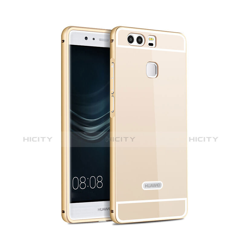 Schutzhülle Luxus Aluminium Metall Rahmen für Huawei P9 Gold