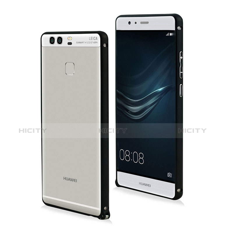 Schutzhülle Luxus Aluminium Metall Rahmen für Huawei P9 Plus Schwarz