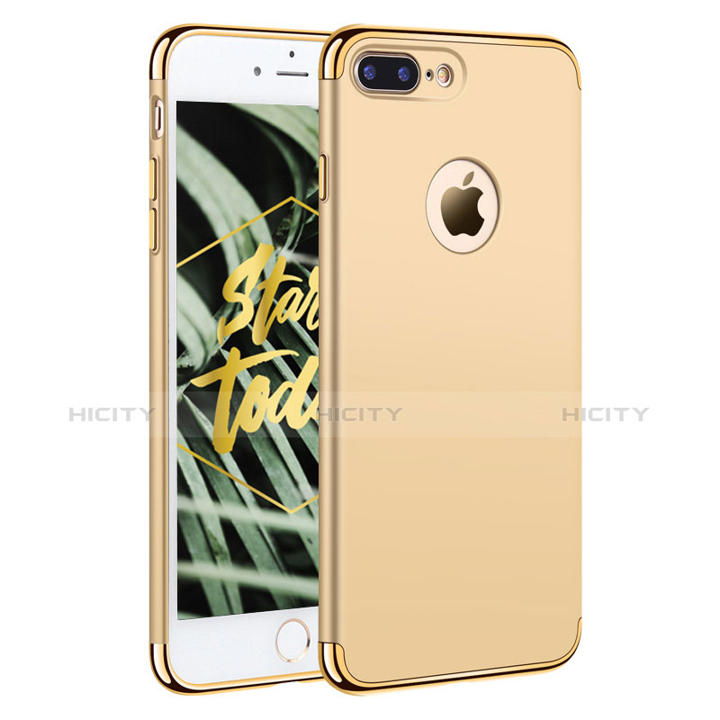 Schutzhülle Luxus Metall Rahmen und Kunststoff F05 für Apple iPhone 7 Plus Gold Plus