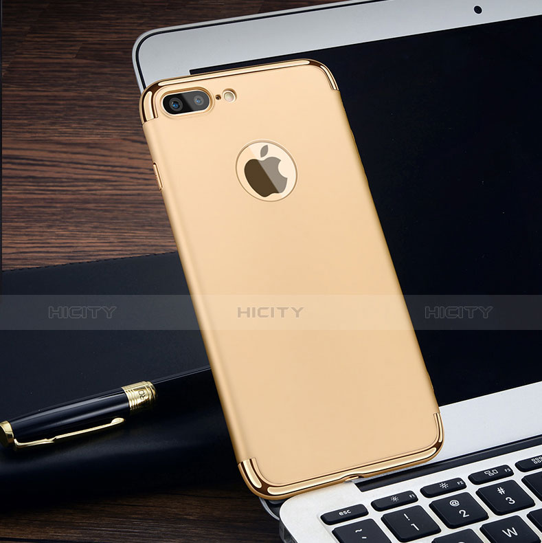 Schutzhülle Luxus Metall Rahmen und Kunststoff F05 für Apple iPhone 7 Plus Gold