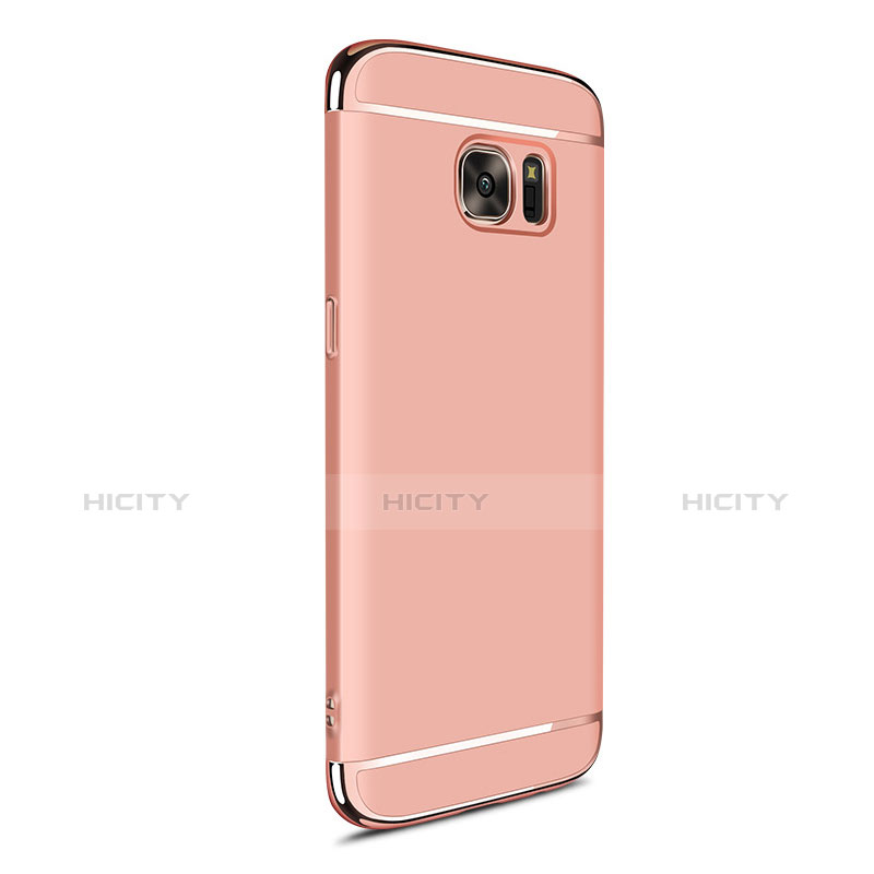 Schutzhülle Luxus Metall Rahmen und Kunststoff für Samsung Galaxy S7 Edge G935F Rosegold groß