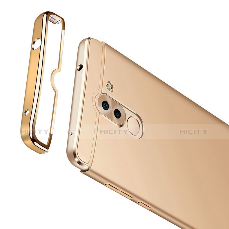 Schutzhülle Luxus Metall Rahmen und Kunststoff M02 für Huawei Mate 9 Lite Gold groß