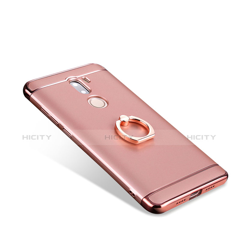 Schutzhülle Luxus Metall Rahmen und Kunststoff mit Fingerring Ständer für Xiaomi Mi 5S Plus Rosegold groß