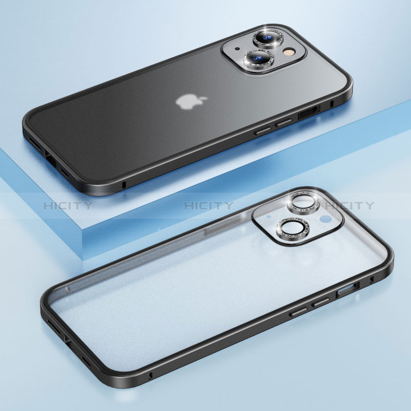Schutzhülle Luxus Metall Rahmen und Kunststoff Schutzhülle Tasche Bling-Bling LF1 für Apple iPhone 14