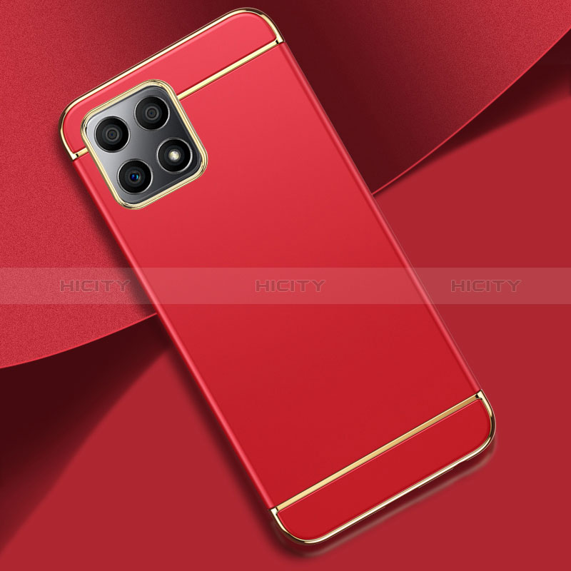 Schutzhülle Luxus Metall Rahmen und Kunststoff Schutzhülle Tasche für Huawei Honor X30i Rot