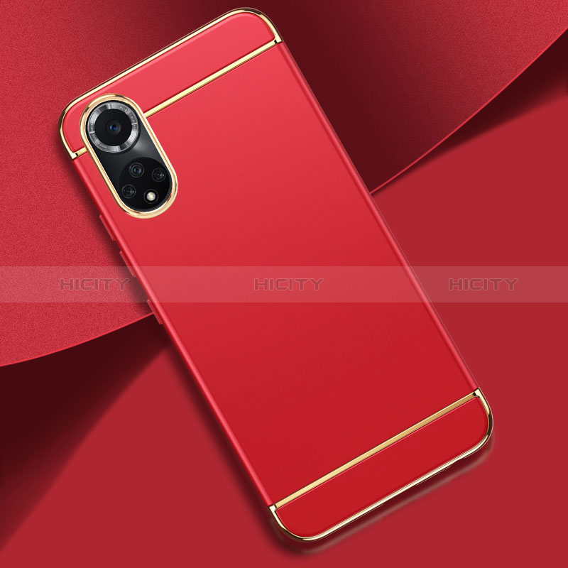 Schutzhülle Luxus Metall Rahmen und Kunststoff Schutzhülle Tasche für Huawei Nova 9 Pro Rot Plus