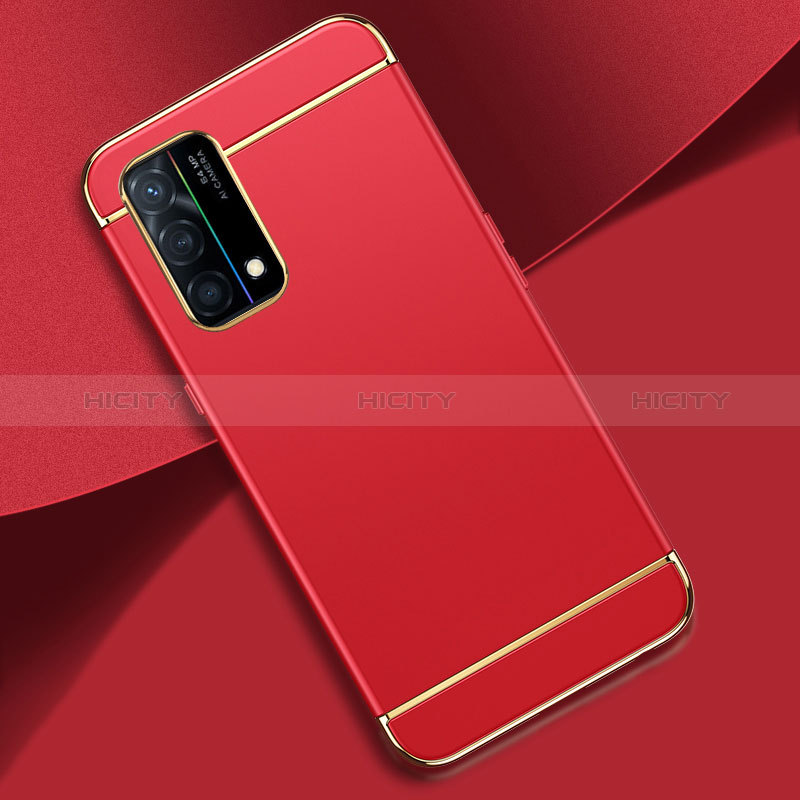 Schutzhülle Luxus Metall Rahmen und Kunststoff Schutzhülle Tasche für Oppo K9 5G Rot Plus