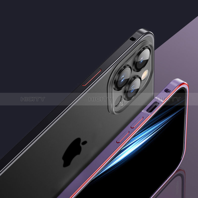 Schutzhülle Luxus Metall Rahmen und Kunststoff Schutzhülle Tasche JL2 für Apple iPhone 14 Pro