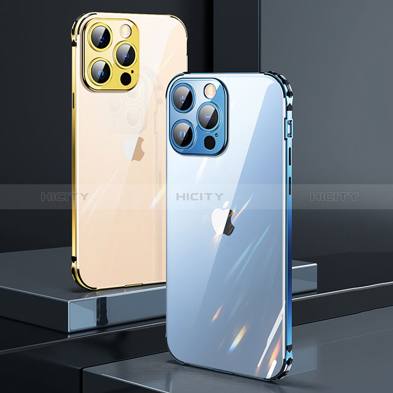 Schutzhülle Luxus Metall Rahmen und Kunststoff Schutzhülle Tasche JL4 für Apple iPhone 13 Pro