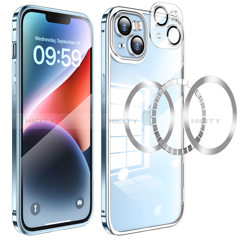 Schutzhülle Luxus Metall Rahmen und Kunststoff Schutzhülle Tasche LF5 für Apple iPhone 14 Plus