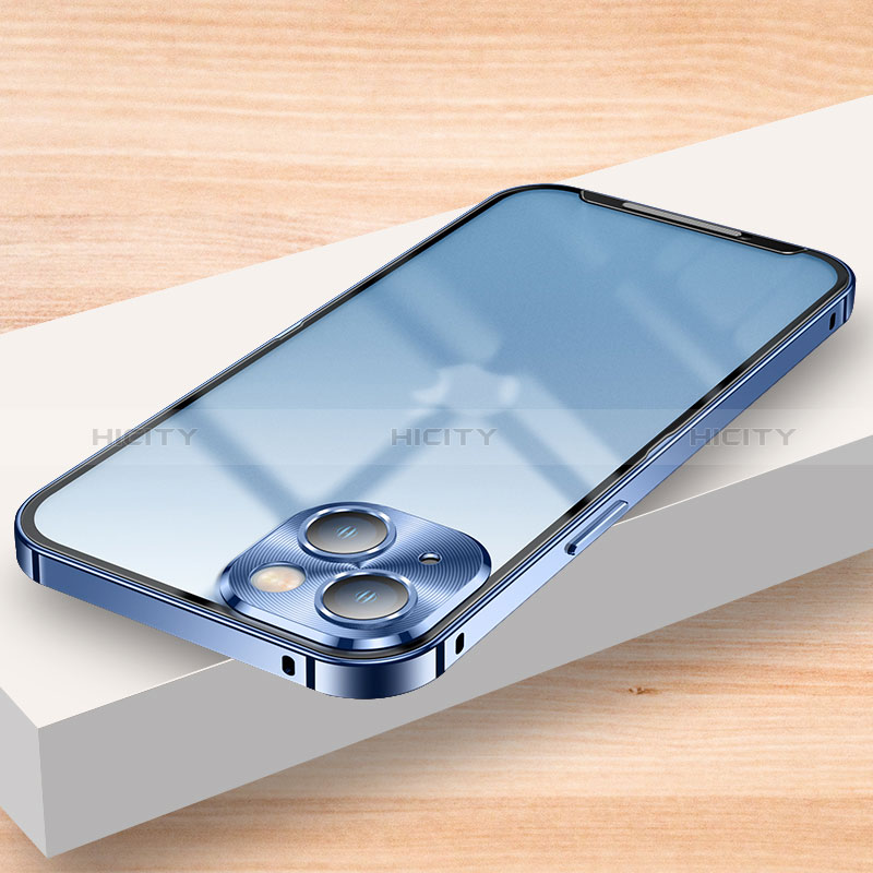 Schutzhülle Luxus Metall Rahmen und Kunststoff Schutzhülle Tasche LK2 für Apple iPhone 14 groß