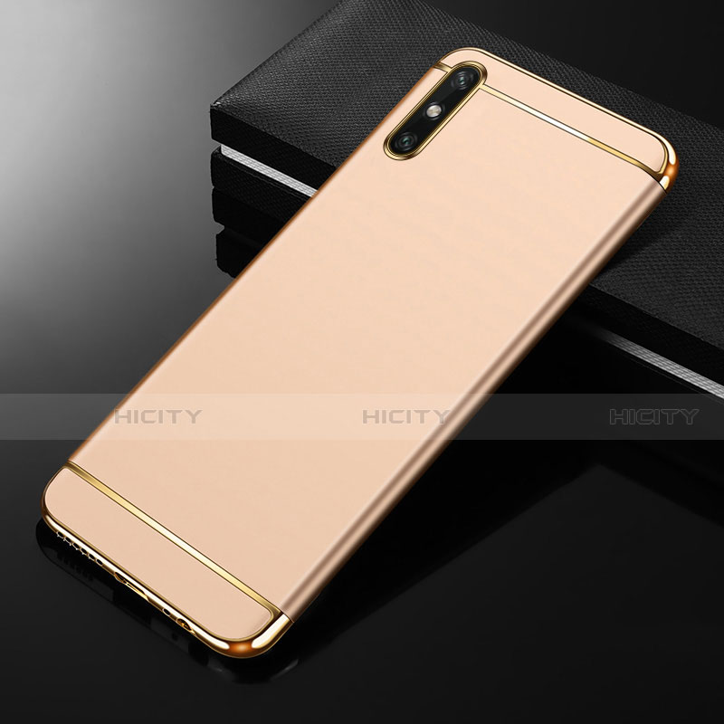 Schutzhülle Luxus Metall Rahmen und Kunststoff Schutzhülle Tasche M01 für Huawei Enjoy 10e Gold