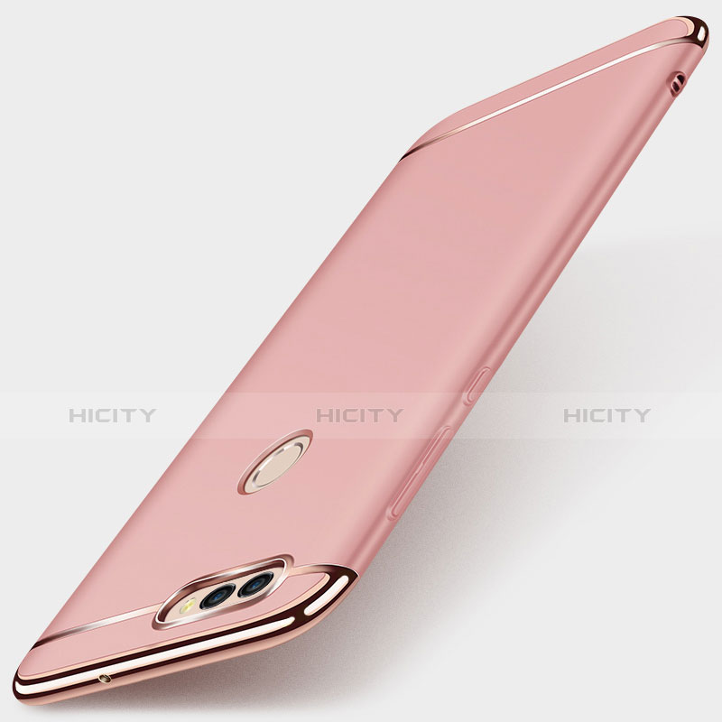 Schutzhülle Luxus Metall Rahmen und Kunststoff Schutzhülle Tasche M01 für Huawei Enjoy 7S Rosegold