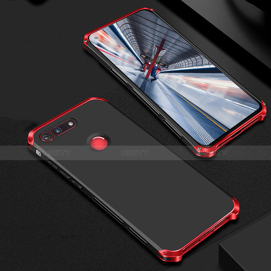 Schutzhülle Luxus Metall Rahmen und Kunststoff Schutzhülle Tasche M01 für Huawei Honor V20 Rot und Schwarz