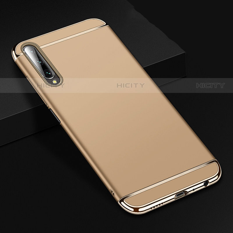 Schutzhülle Luxus Metall Rahmen und Kunststoff Schutzhülle Tasche M01 für Huawei P Smart Pro (2019) Gold Plus