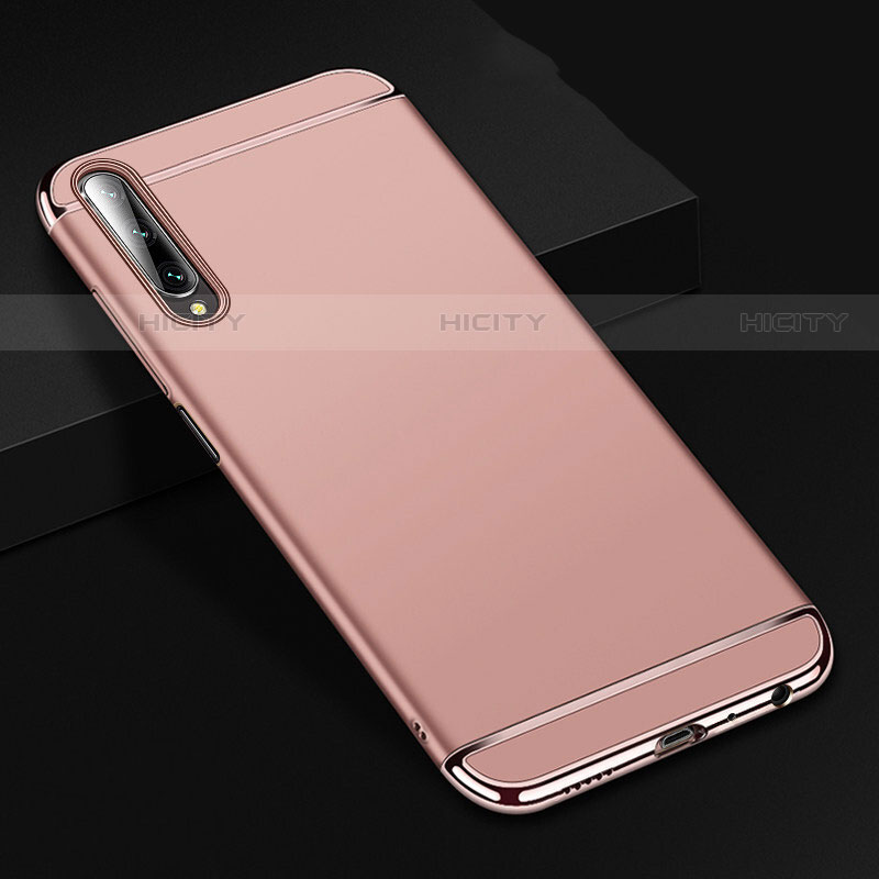 Schutzhülle Luxus Metall Rahmen und Kunststoff Schutzhülle Tasche M01 für Huawei P Smart Pro (2019) Rosegold Plus