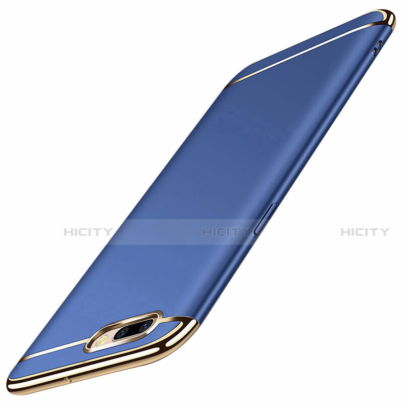 Schutzhülle Luxus Metall Rahmen und Kunststoff Schutzhülle Tasche M01 für Oppo A12e Blau