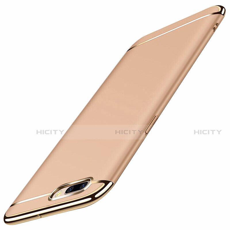 Schutzhülle Luxus Metall Rahmen und Kunststoff Schutzhülle Tasche M01 für Oppo A12e Gold Plus