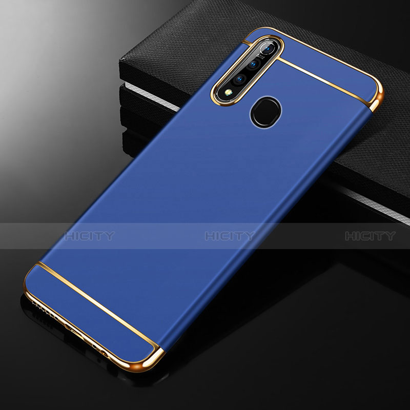 Schutzhülle Luxus Metall Rahmen und Kunststoff Schutzhülle Tasche M01 für Oppo A31 Blau