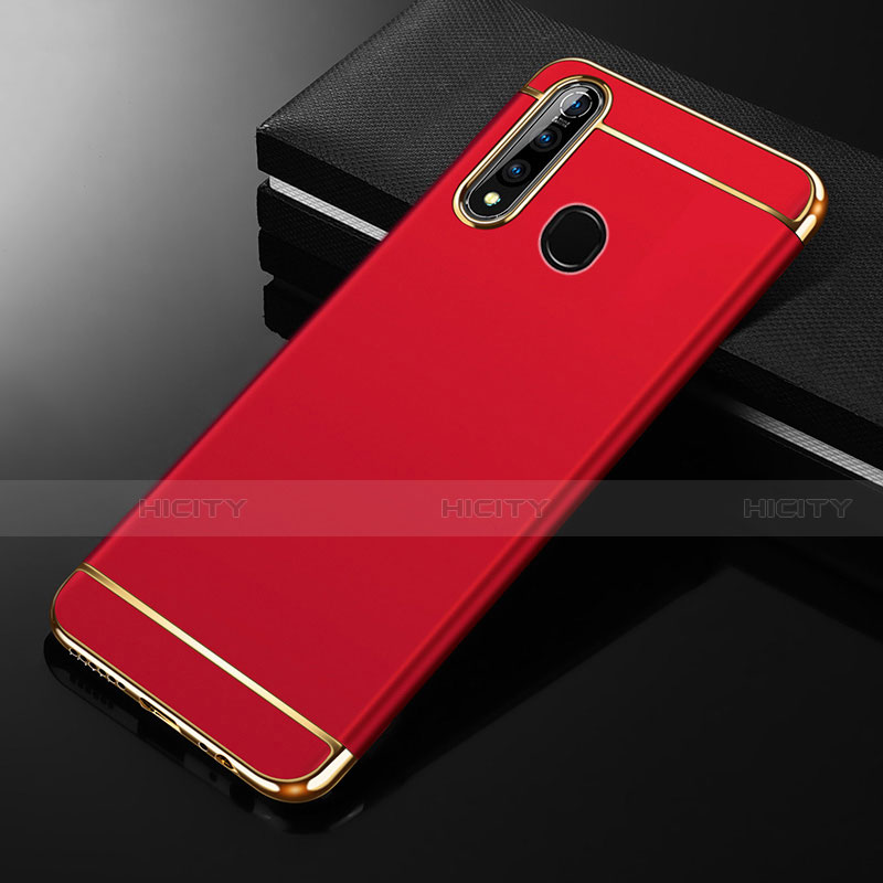 Schutzhülle Luxus Metall Rahmen und Kunststoff Schutzhülle Tasche M01 für Oppo A31 Rot