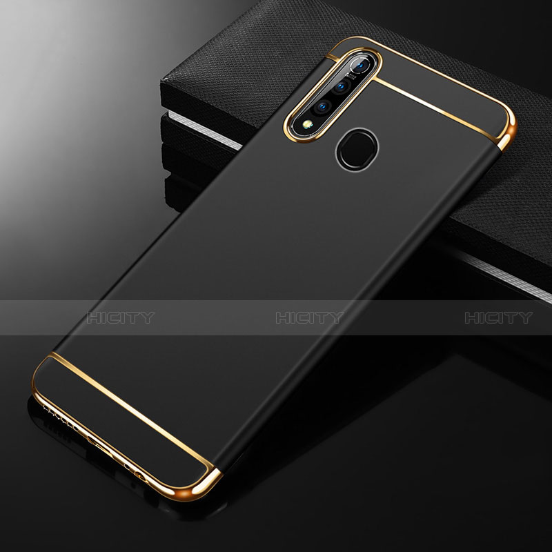 Schutzhülle Luxus Metall Rahmen und Kunststoff Schutzhülle Tasche M01 für Oppo A31 Schwarz