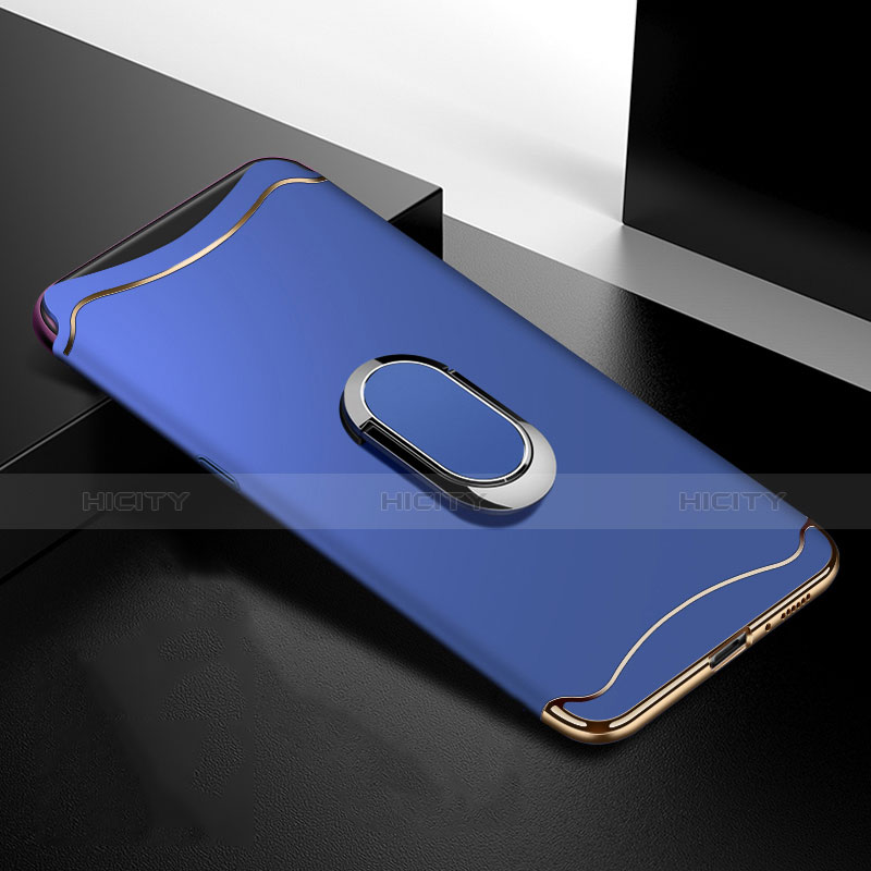 Schutzhülle Luxus Metall Rahmen und Kunststoff Schutzhülle Tasche M01 für Oppo Find X Blau