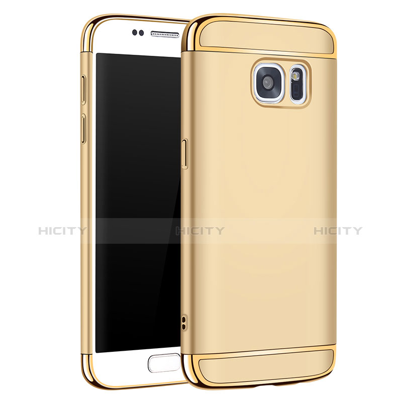 Schutzhülle Luxus Metall Rahmen und Kunststoff Schutzhülle Tasche M01 für Samsung Galaxy S7 G930F G930FD Gold Plus