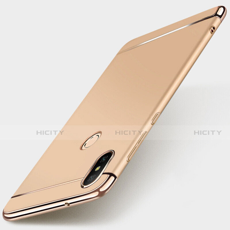 Schutzhülle Luxus Metall Rahmen und Kunststoff Schutzhülle Tasche M01 für Xiaomi Mi A2 Lite Gold