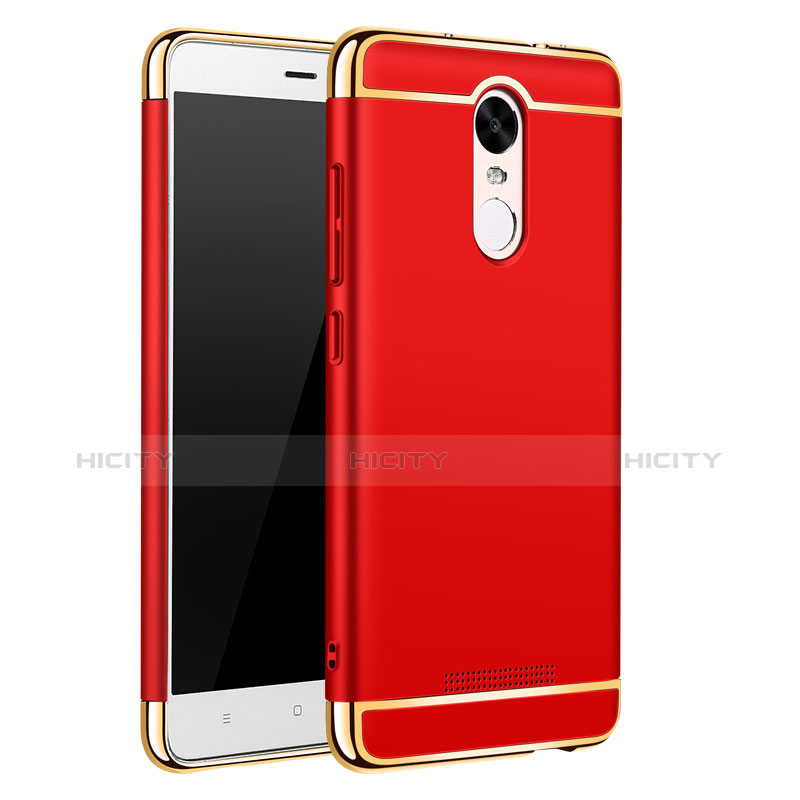 Schutzhülle Luxus Metall Rahmen und Kunststoff Schutzhülle Tasche M01 für Xiaomi Redmi Note 3 MediaTek Rot