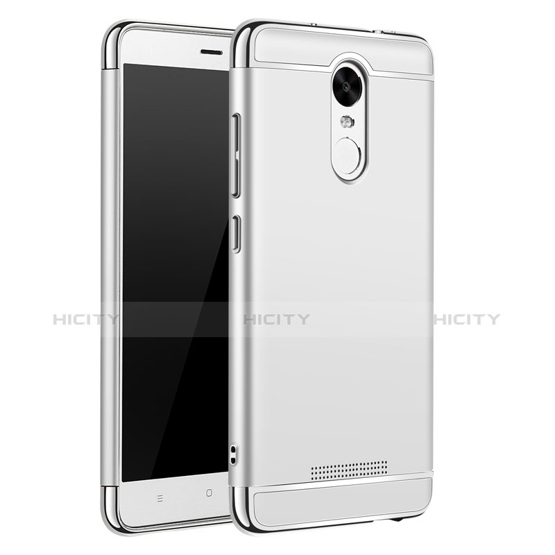 Schutzhülle Luxus Metall Rahmen und Kunststoff Schutzhülle Tasche M01 für Xiaomi Redmi Note 3 MediaTek Silber Plus