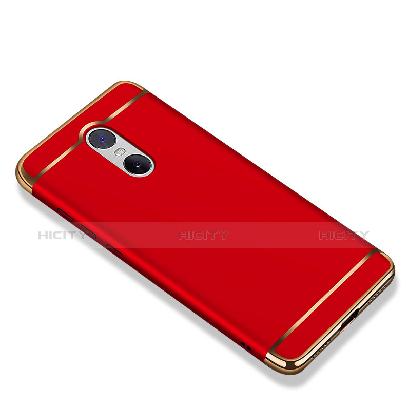 Schutzhülle Luxus Metall Rahmen und Kunststoff Schutzhülle Tasche M01 für Xiaomi Redmi Note 4 Rot