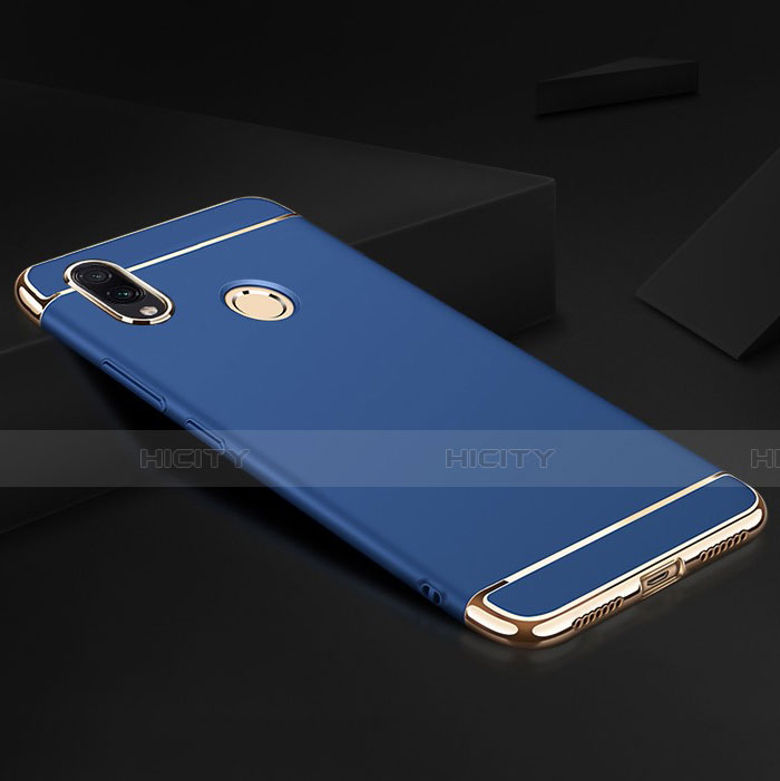 Schutzhülle Luxus Metall Rahmen und Kunststoff Schutzhülle Tasche M01 für Xiaomi Redmi Note 7 Blau