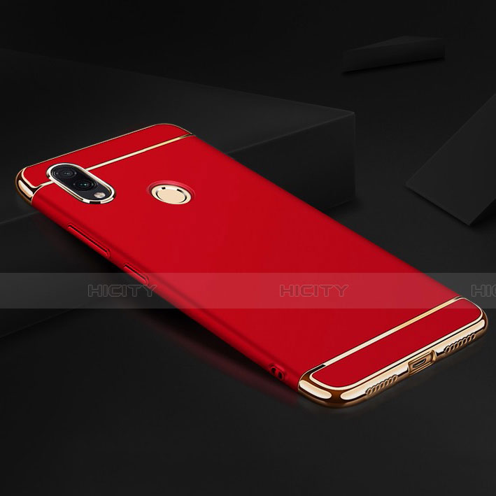 Schutzhülle Luxus Metall Rahmen und Kunststoff Schutzhülle Tasche M01 für Xiaomi Redmi Note 7 Rot