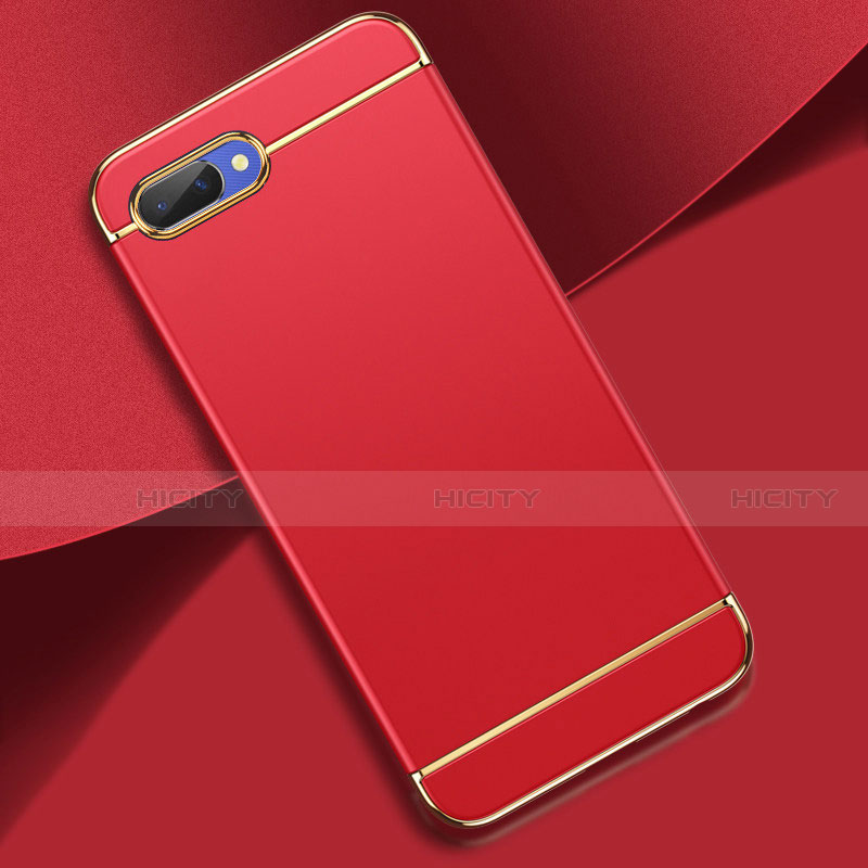 Schutzhülle Luxus Metall Rahmen und Kunststoff Schutzhülle Tasche M02 für Oppo AX5 Rot Plus