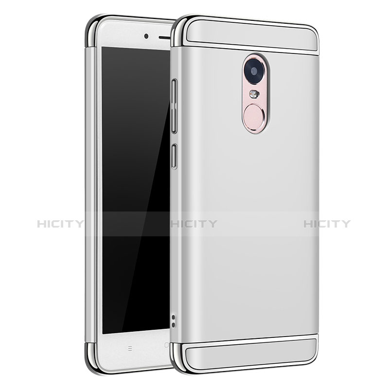 Schutzhülle Luxus Metall Rahmen und Kunststoff Schutzhülle Tasche M02 für Xiaomi Redmi Note 4 Silber Plus