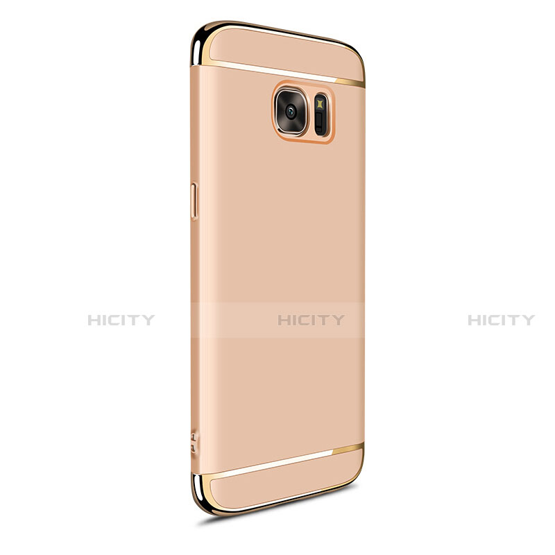 Schutzhülle Luxus Metall Rahmen und Kunststoff Schutzhülle Tasche M05 für Samsung Galaxy S7 Edge G935F Gold