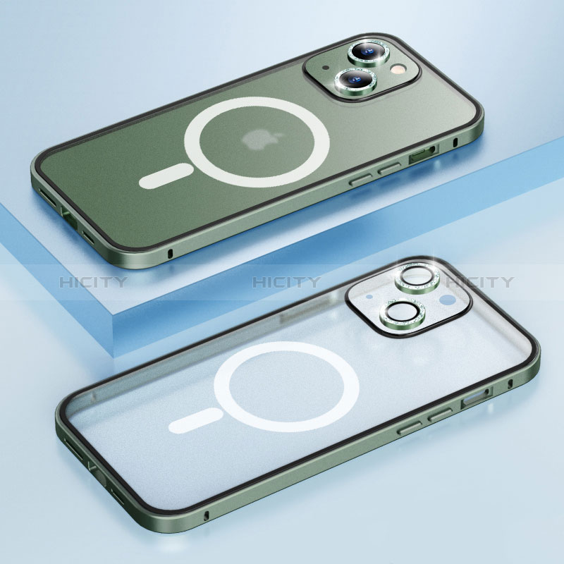 Schutzhülle Luxus Metall Rahmen und Kunststoff Schutzhülle Tasche mit Mag-Safe Magnetic Magnetisch Bling-Bling LF1 für Apple iPhone 13