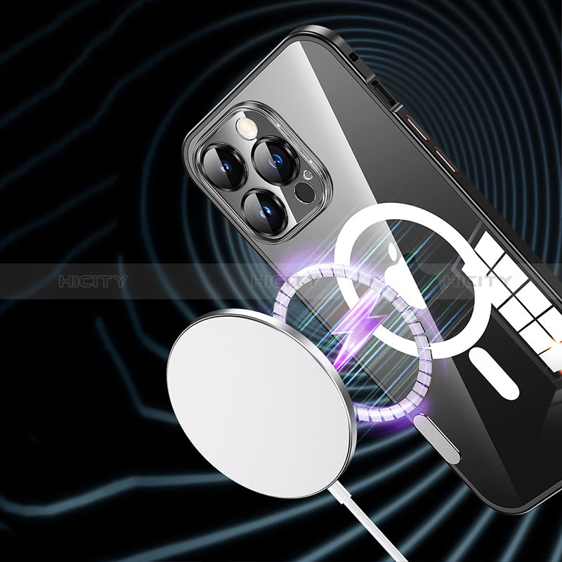 Schutzhülle Luxus Metall Rahmen und Kunststoff Schutzhülle Tasche mit Mag-Safe Magnetic Magnetisch JL1 für Apple iPhone 13 Pro Max