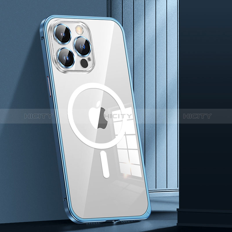 Schutzhülle Luxus Metall Rahmen und Kunststoff Schutzhülle Tasche mit Mag-Safe Magnetic Magnetisch JL1 für Apple iPhone 14 Pro Max
