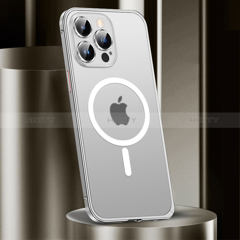 Schutzhülle Luxus Metall Rahmen und Kunststoff Schutzhülle Tasche mit Mag-Safe Magnetic Magnetisch JL2 für Apple iPhone 13 Pro