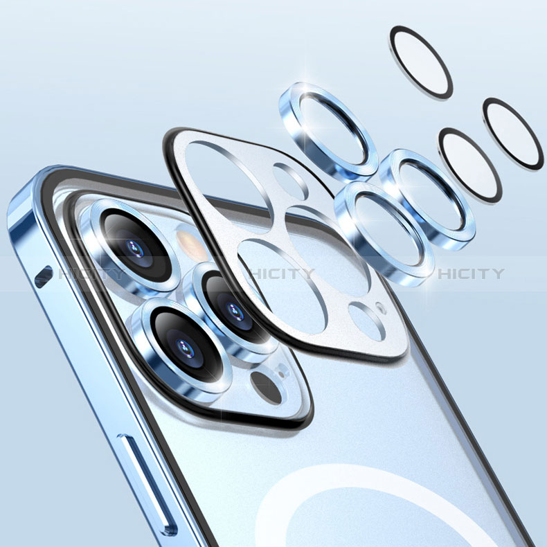 Schutzhülle Luxus Metall Rahmen und Kunststoff Schutzhülle Tasche mit Mag-Safe Magnetic Magnetisch LF1 für Apple iPhone 14 Plus groß