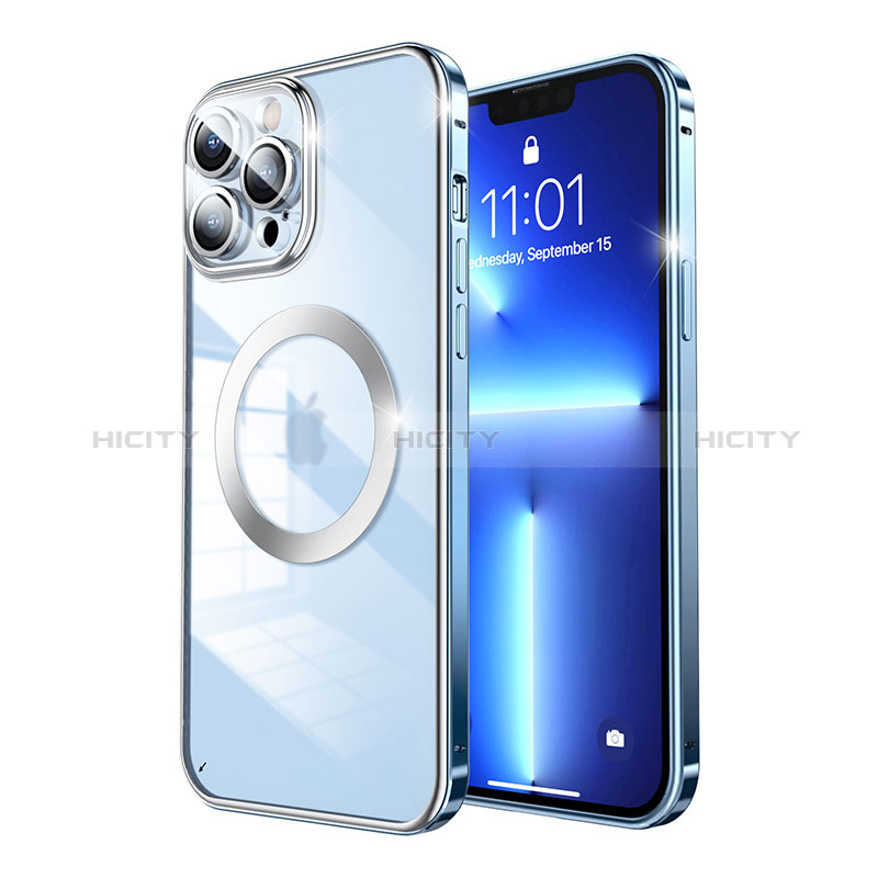 Schutzhülle Luxus Metall Rahmen und Kunststoff Schutzhülle Tasche mit Mag-Safe Magnetic Magnetisch LF5 für Apple iPhone 13 Pro groß