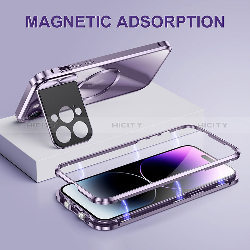 Schutzhülle Luxus Metall Rahmen und Kunststoff Schutzhülle Tasche mit Mag-Safe Magnetic Magnetisch LK4 für Apple iPhone 13 Pro